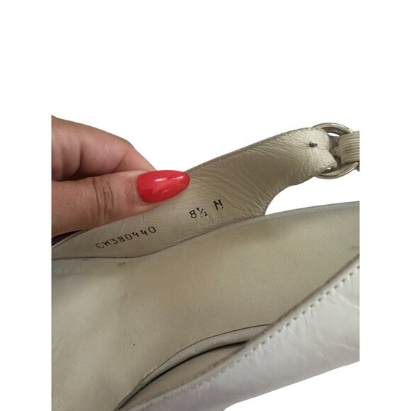 STUART WEITZMAN White Leather Espadrille Wedges Size 8.5 - Picture 10 of 10